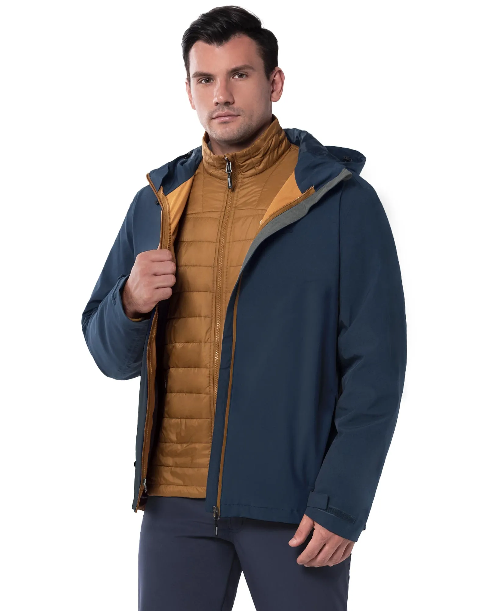 10000mm W/P Index 10000 Level Breathable Men's 3-in-1 Ski Jacket with 5 Pockets