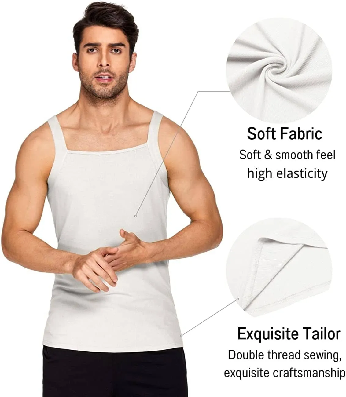 2 Pack Tank Tops Cotton Workout Undershirts (US Only)