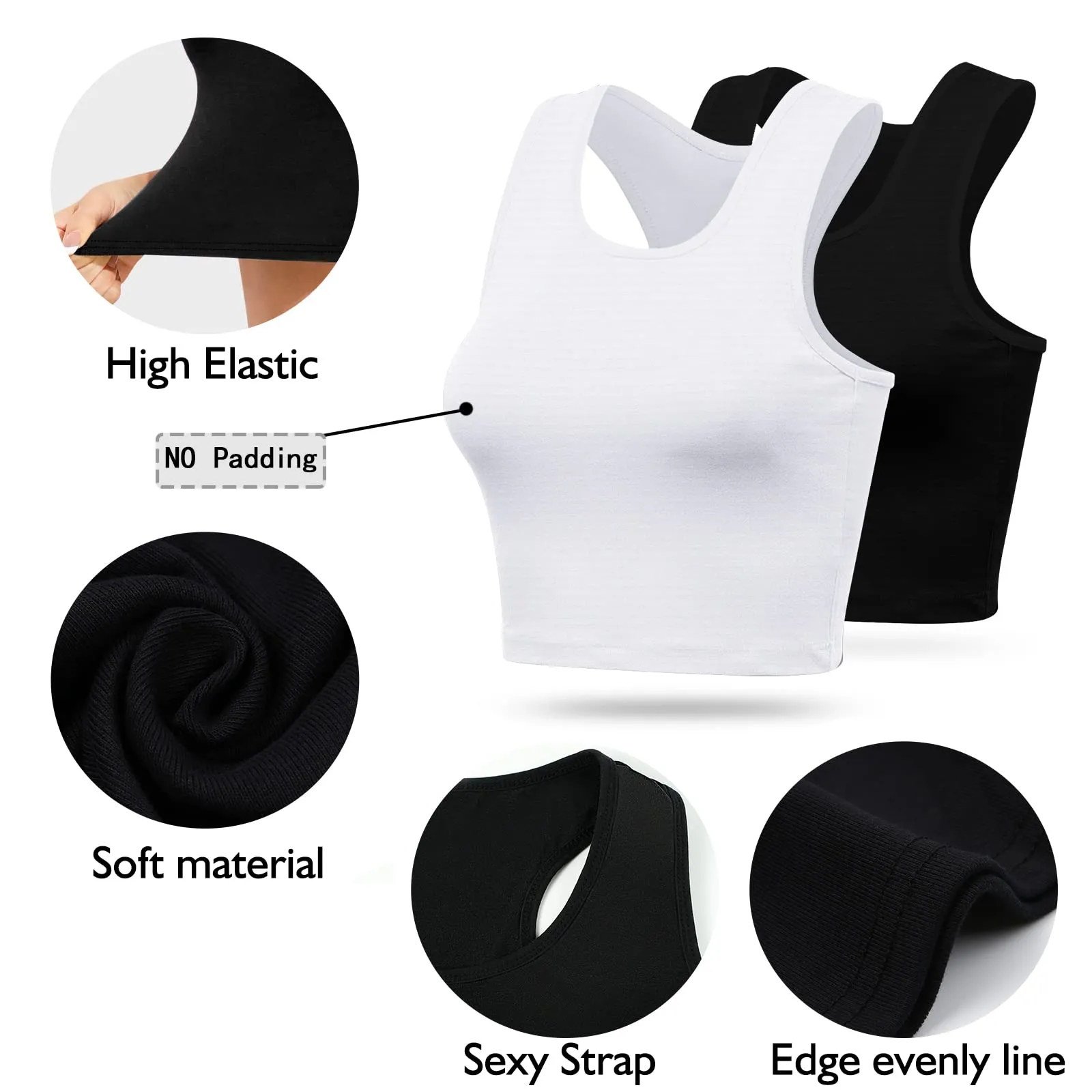 2 Pieces Racerback Tank Top for Women, Basic Sleeveless Crop Tops, Going Out Tops Workout Tops Teen Girls Daily Wearing (Nude, Medium)