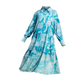 50TH INDEPENDENCE BOHO DRESS-AQUA