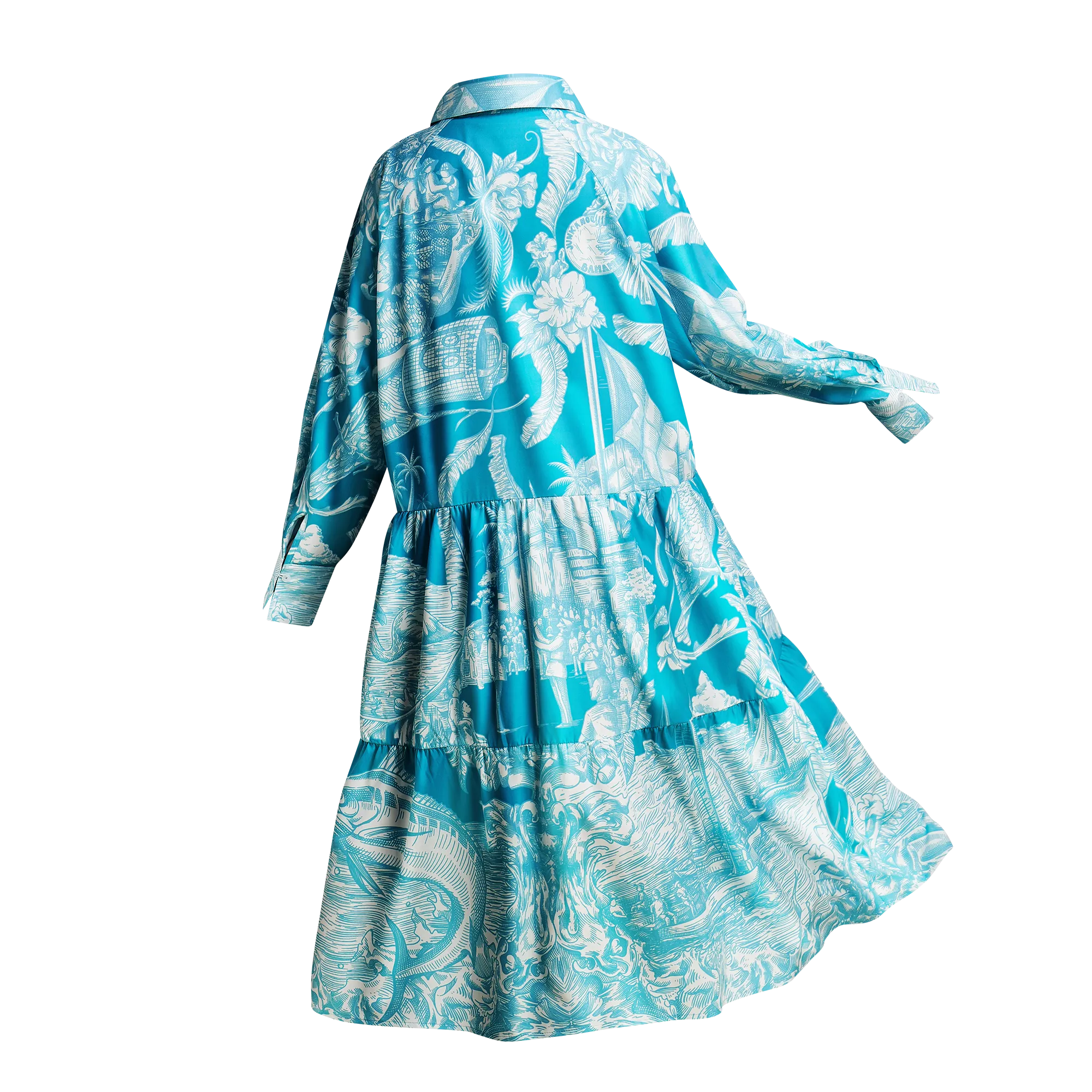 50TH INDEPENDENCE BOHO DRESS-AQUA