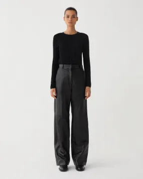 Audrey Trousers in Leather, Black