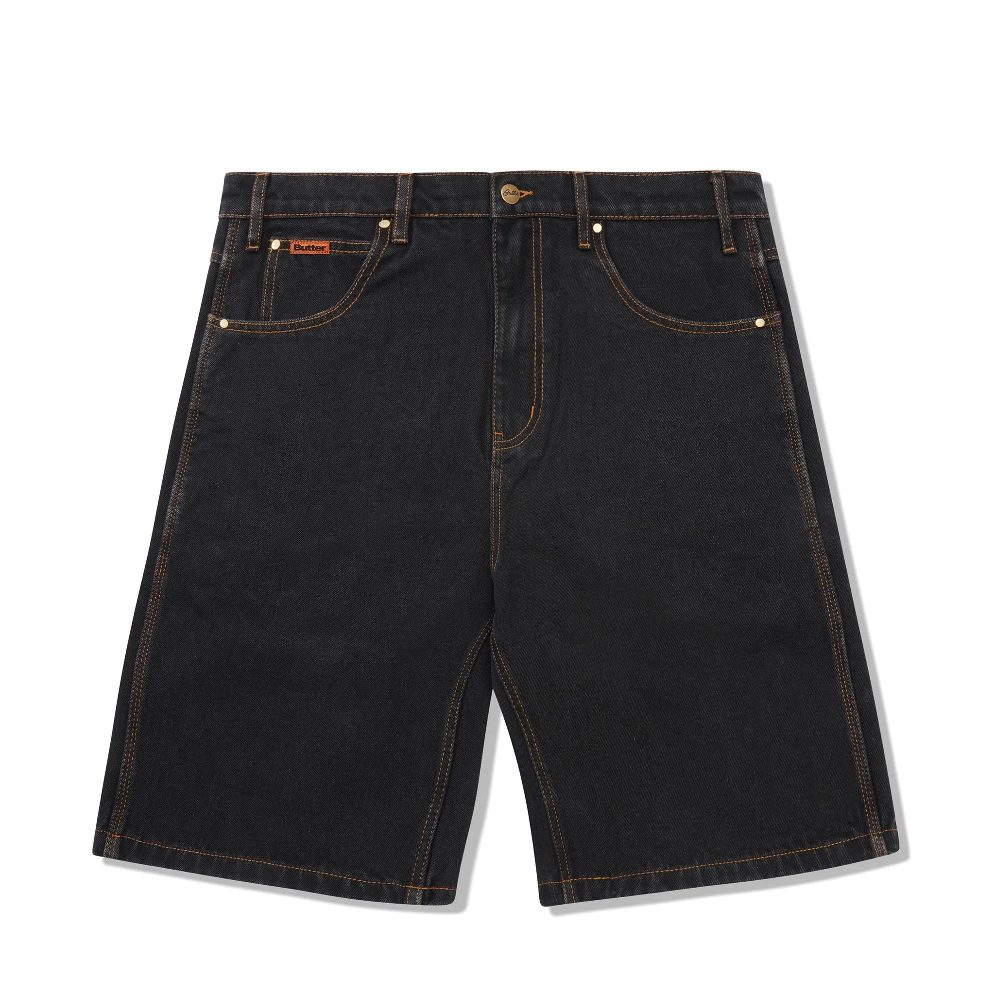 Butter Goods Baggy Denim Shorts Washed Black