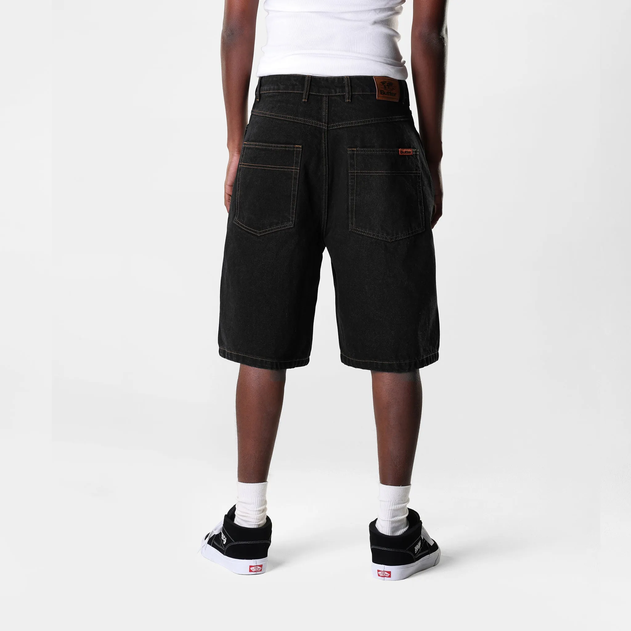 Butter Goods Baggy Denim Shorts Washed Black