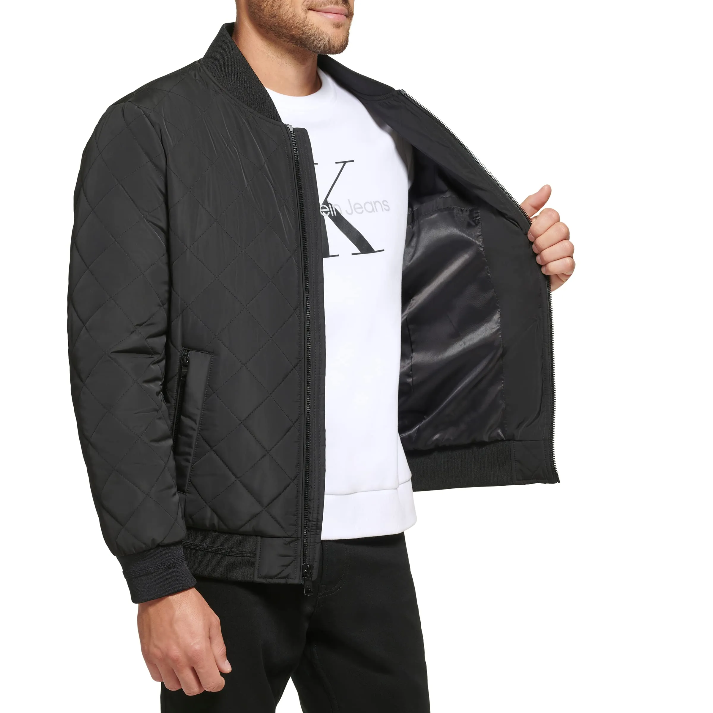 Calvin Klein Men's Flight Jacket, Black, X-Large