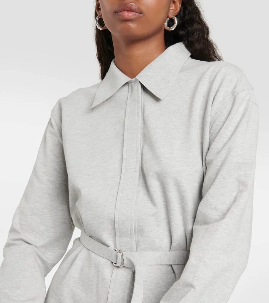 Cotton blend jersey shirt dress NORMA KAMALI, gray