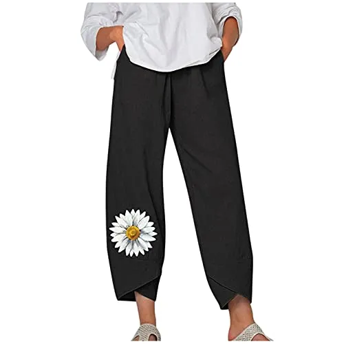 DressBetty - Capri Dandelion Pants for Summer Beach Elastic Waist Cropped Pants