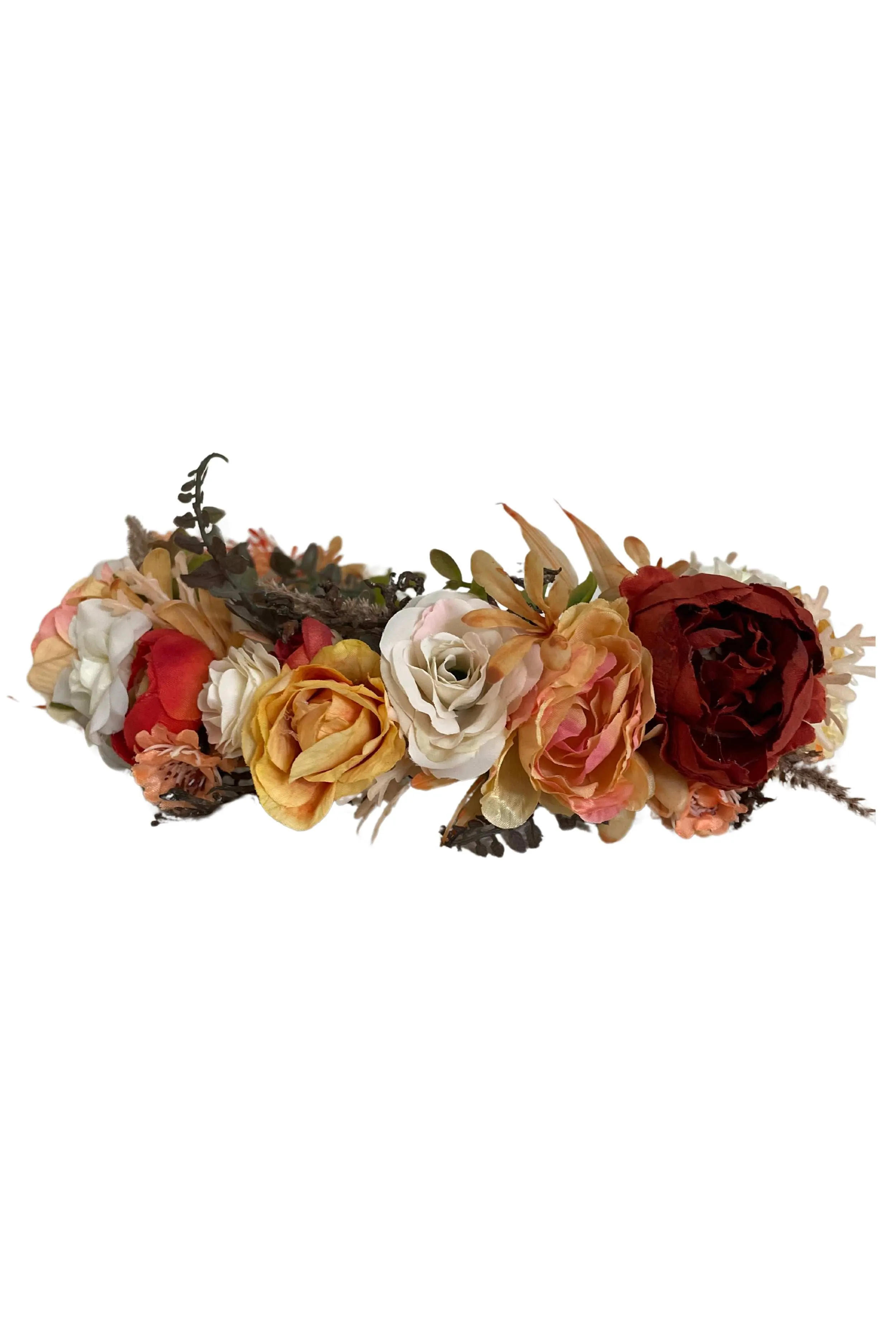 Flower Crown - Orange, Ivory and Rust