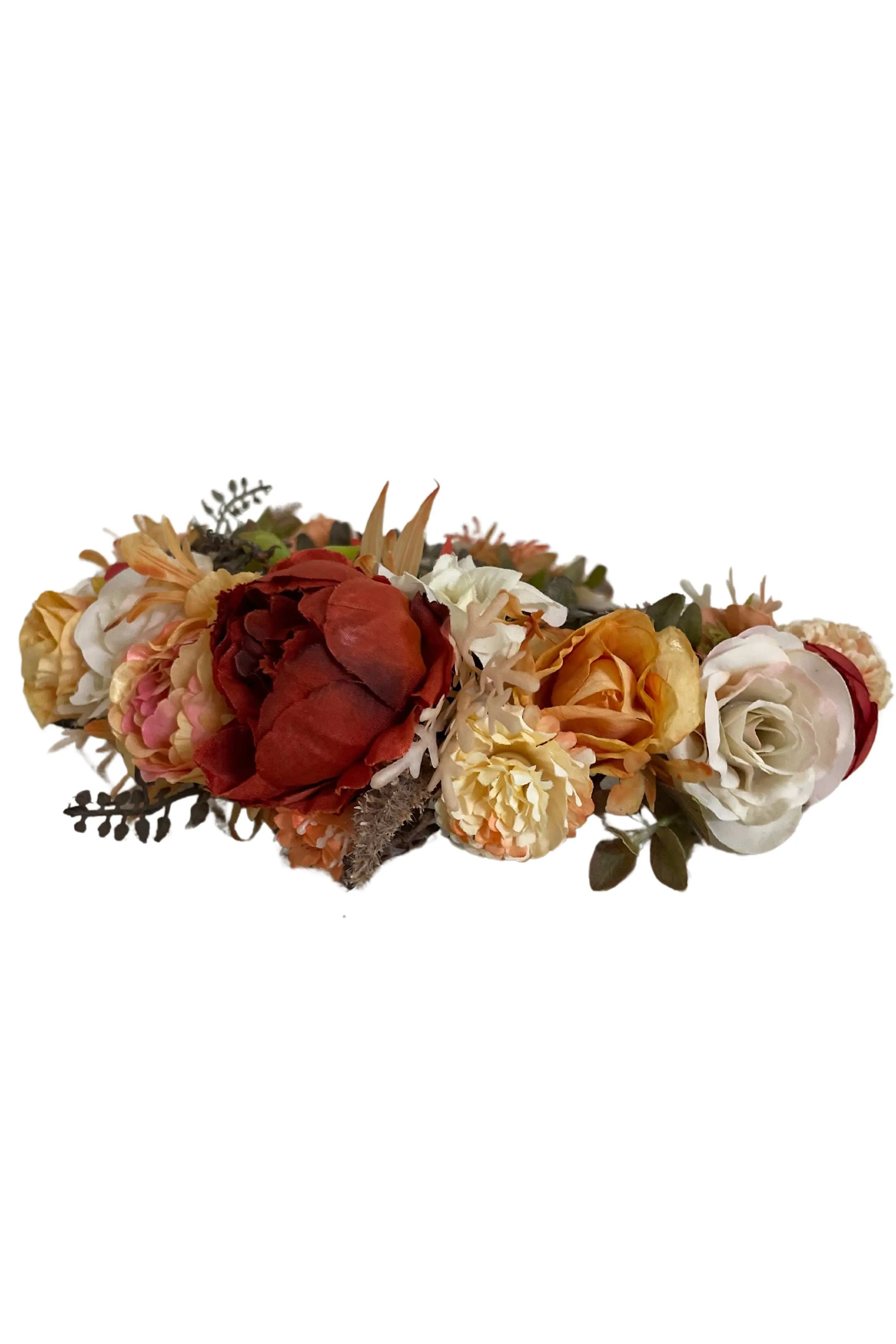 Flower Crown - Orange, Ivory and Rust