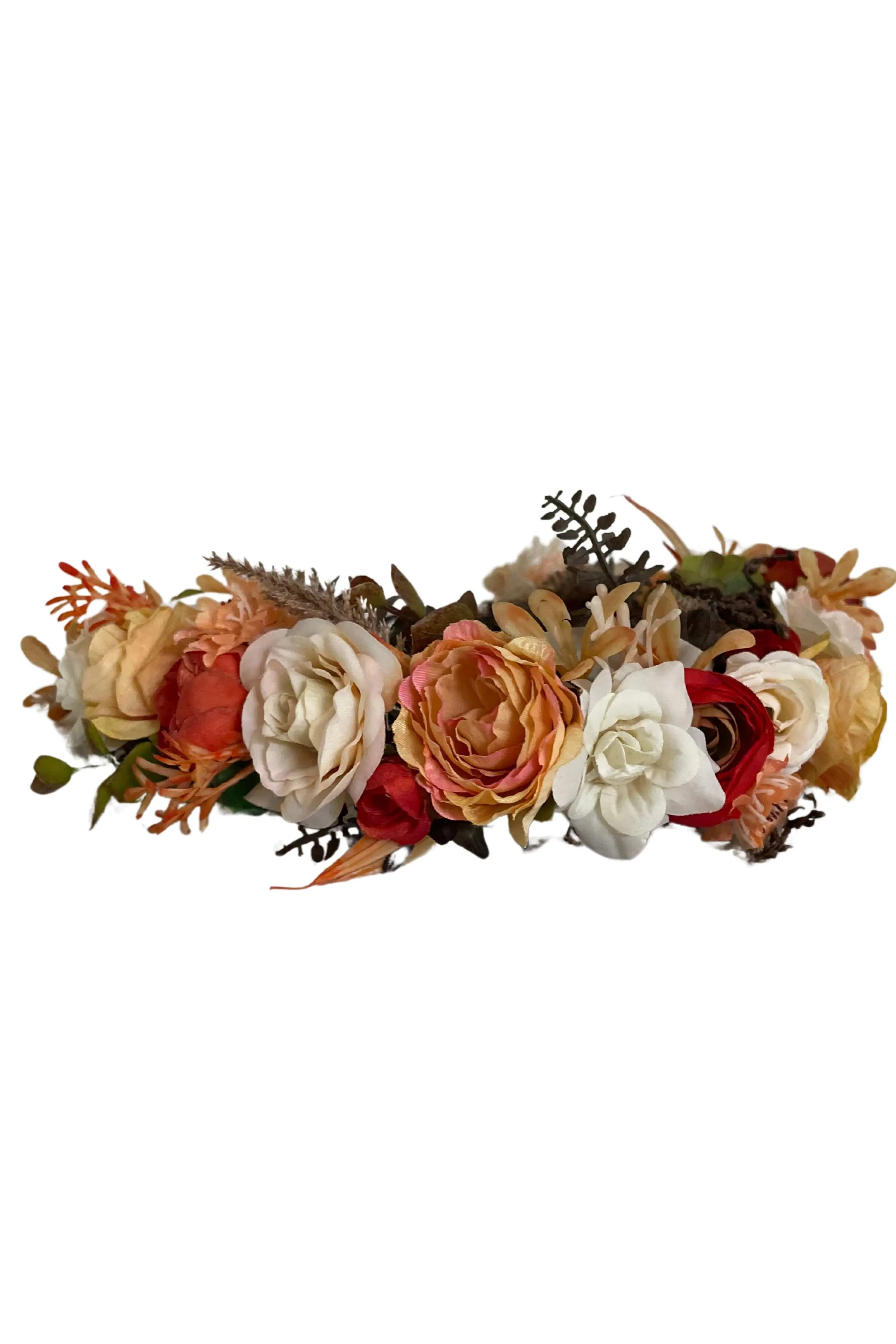 Flower Crown - Orange, Ivory and Rust