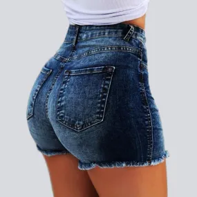 High Waist Shorts Washed Holes