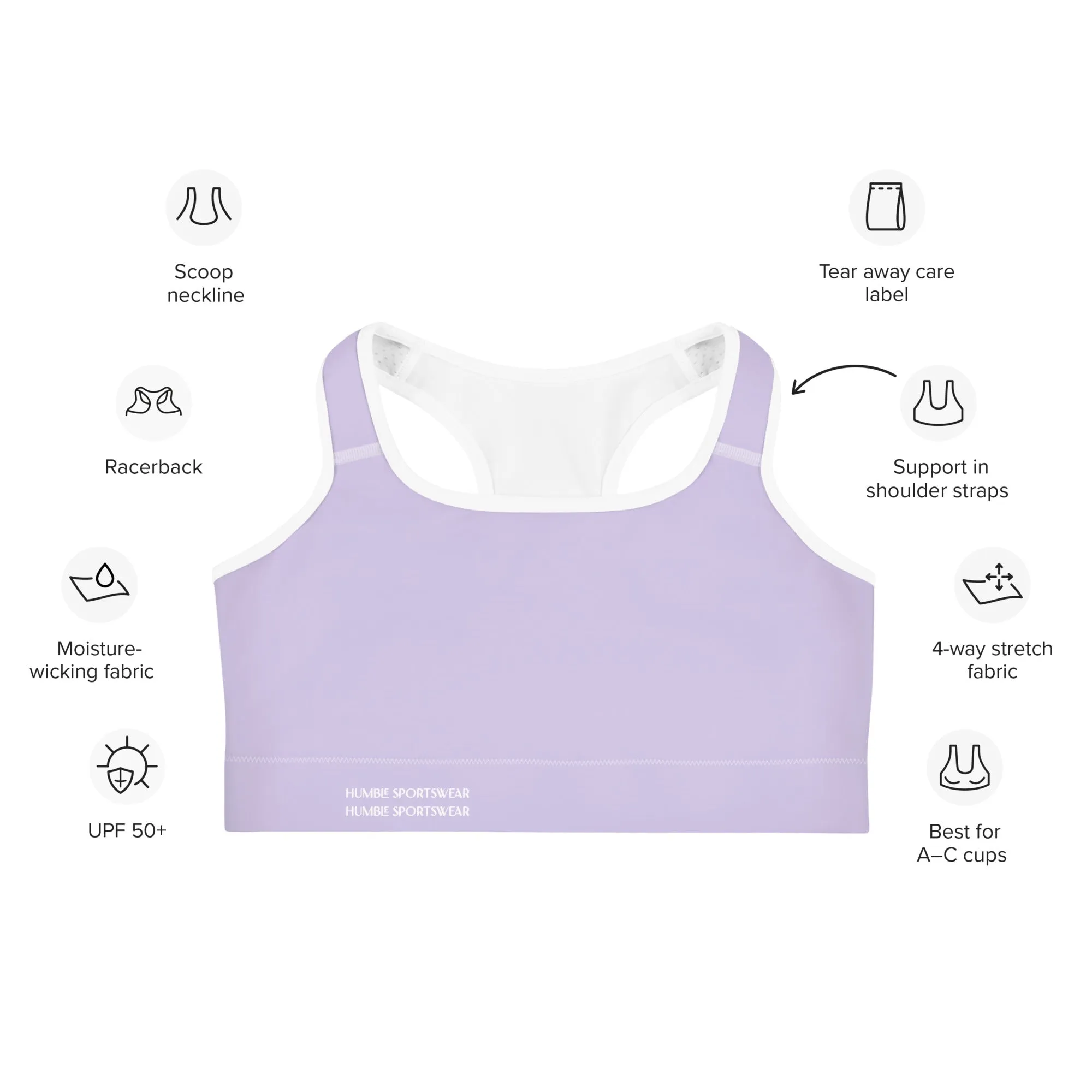 Humble Sportswear™ Lilac Dri-Fit Sports Bra