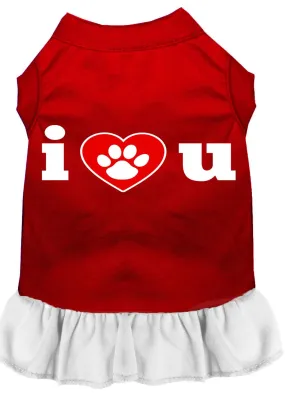 I Heart You Screen Print Dress Red With White Xl (16)