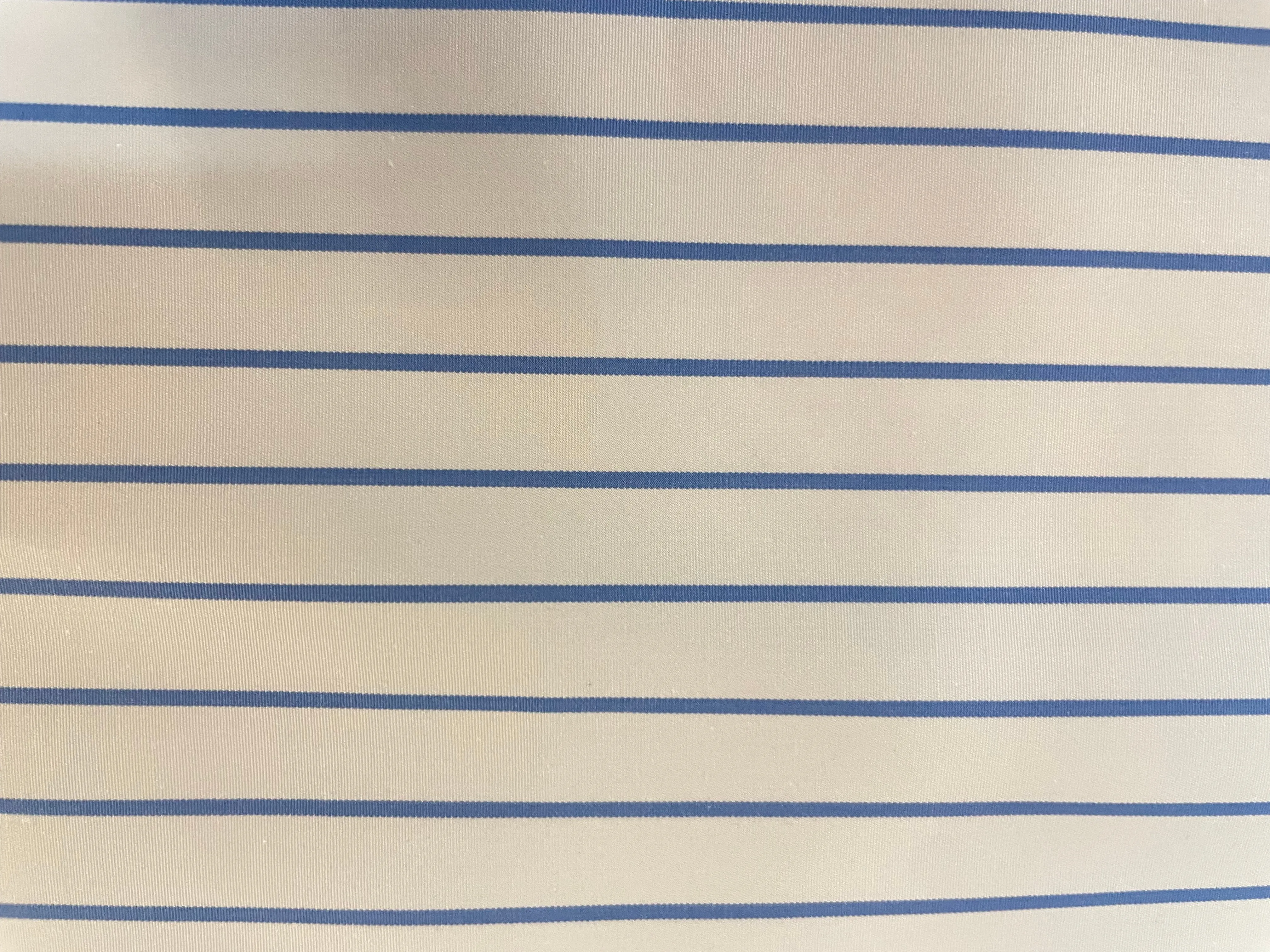 Italian Stripe Cotton Shirting - Pure White & Cobalt Blue