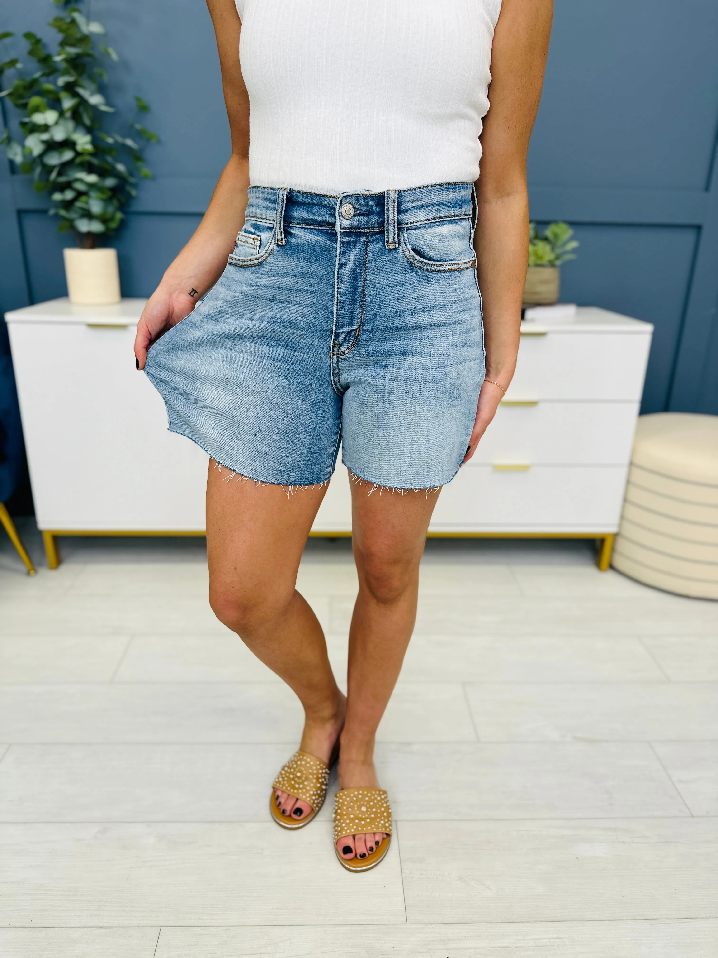 Judy Blue It Takes Two Relaxed Fit Shorts-- Two Washes in Reg/Curvy