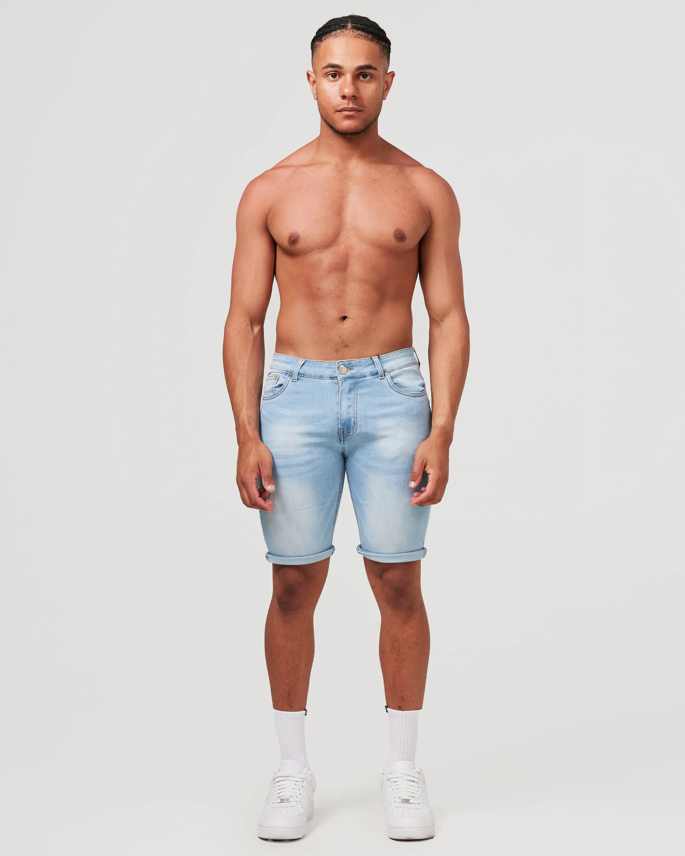 Light Blue Denim Shorts