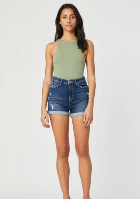 Mavi Ella Brushed Vintage Short | Dark Denim