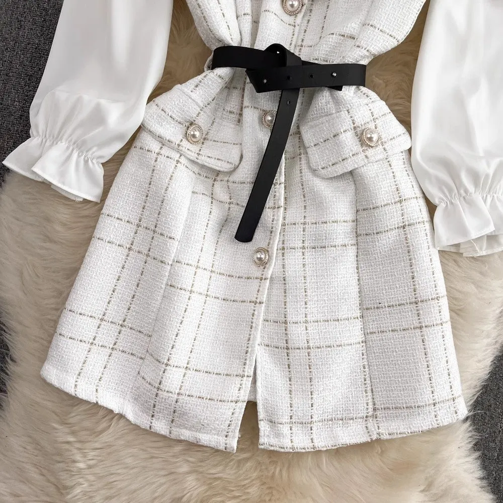 mid-length two-piece white shirt      S4023