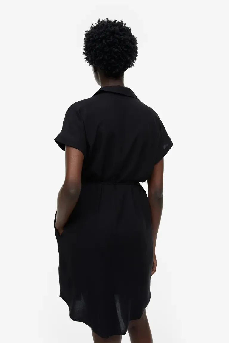 Mom blouse dress with belt H&M, black