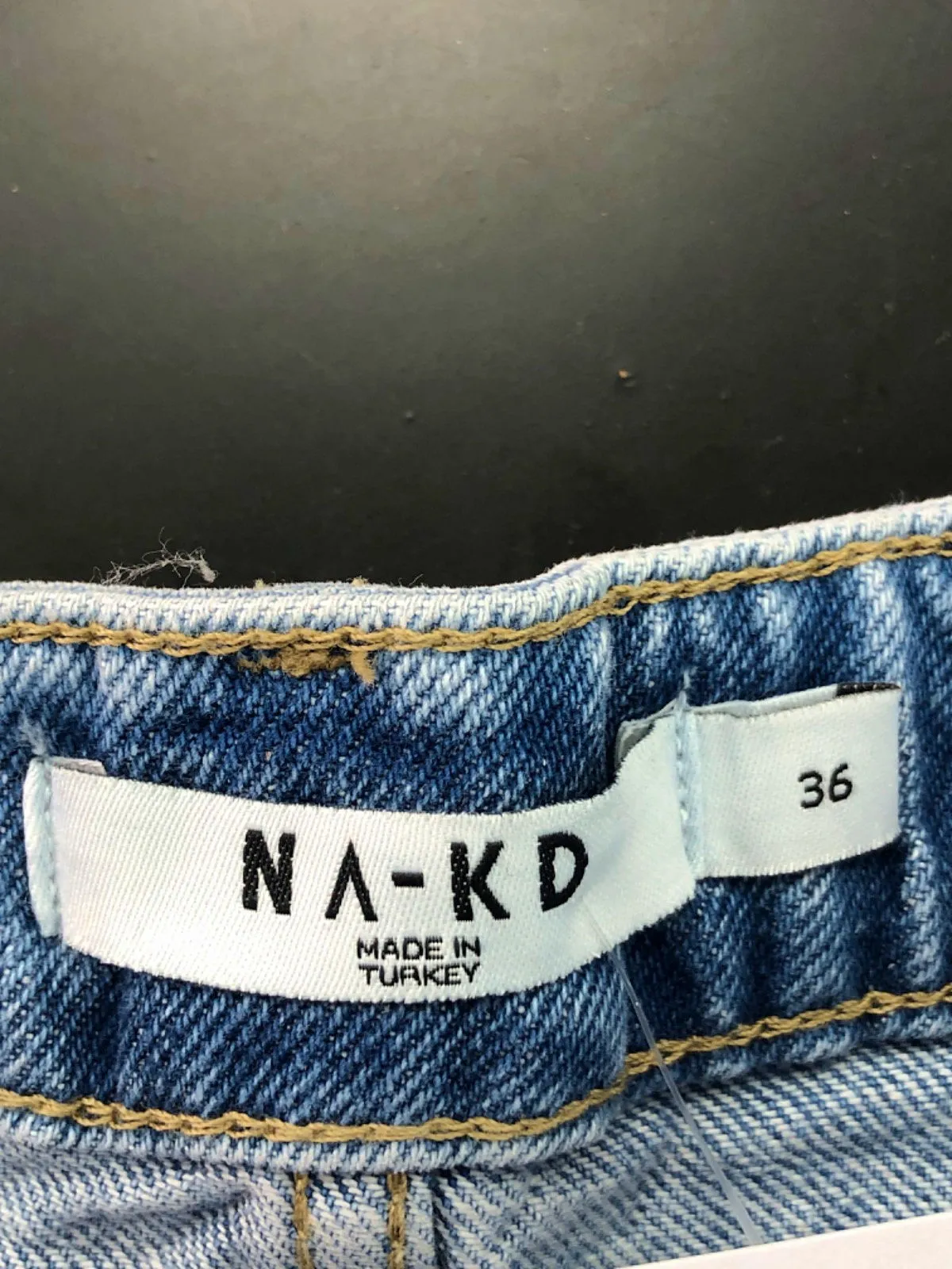 Na-kd Blue High Waist Denim Shorts EU 36