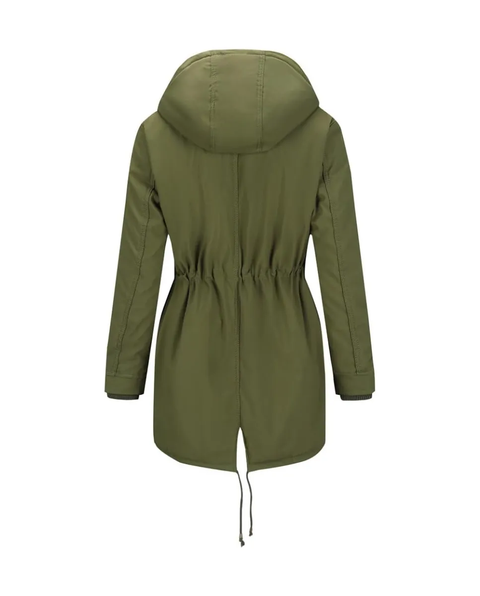 Parka gruesa de invierno con capucha de mujer, YYNUDA