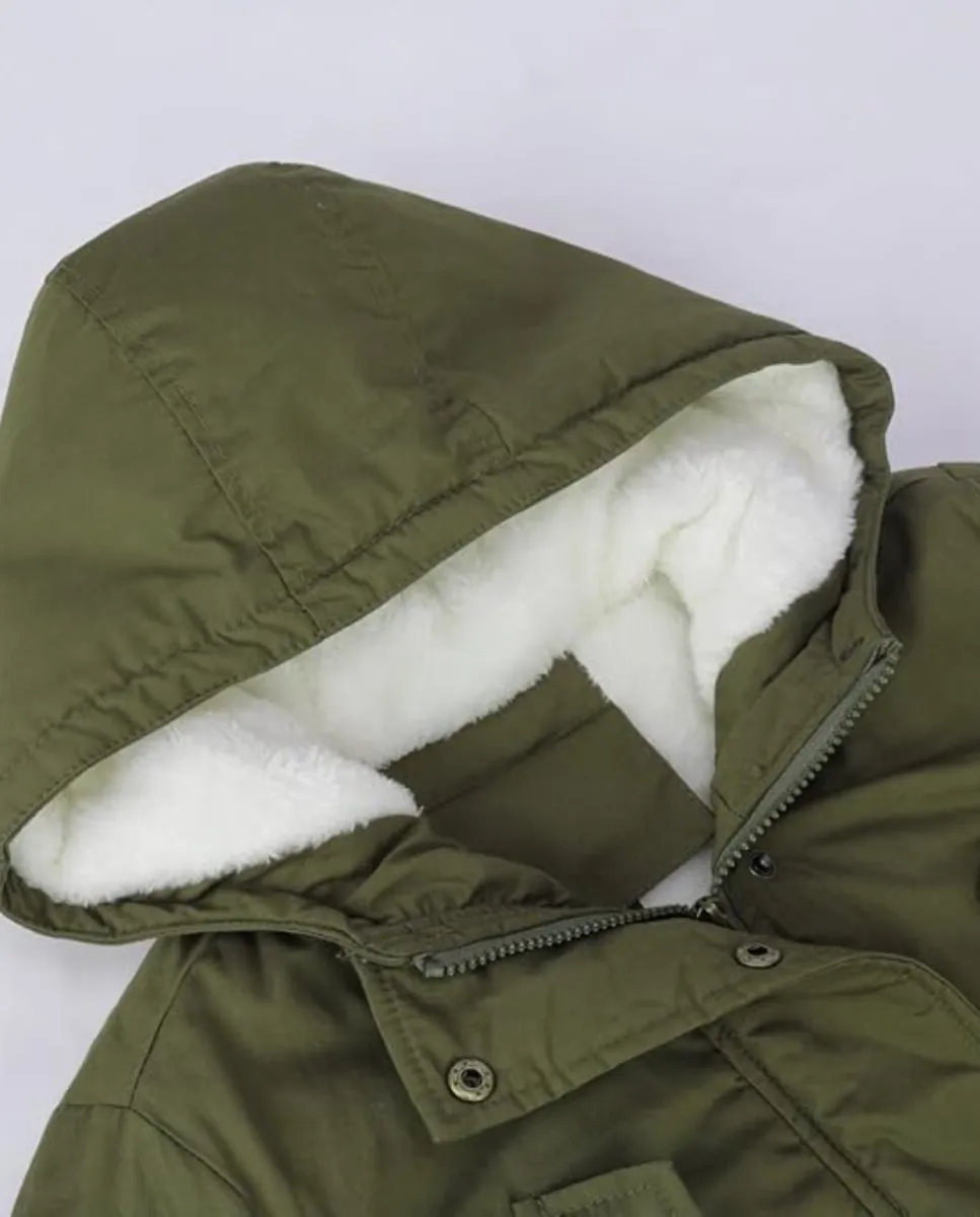 Parka gruesa de invierno con capucha de mujer, YYNUDA