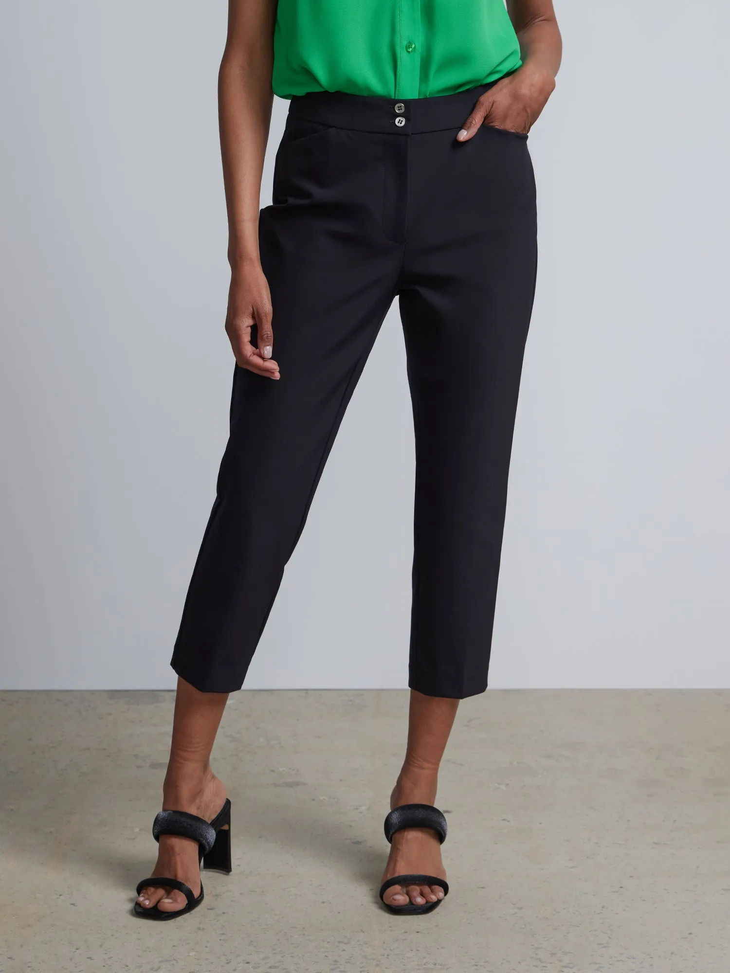 Petite High Rise Slim Leg Capri Pant - Fit To Flatter