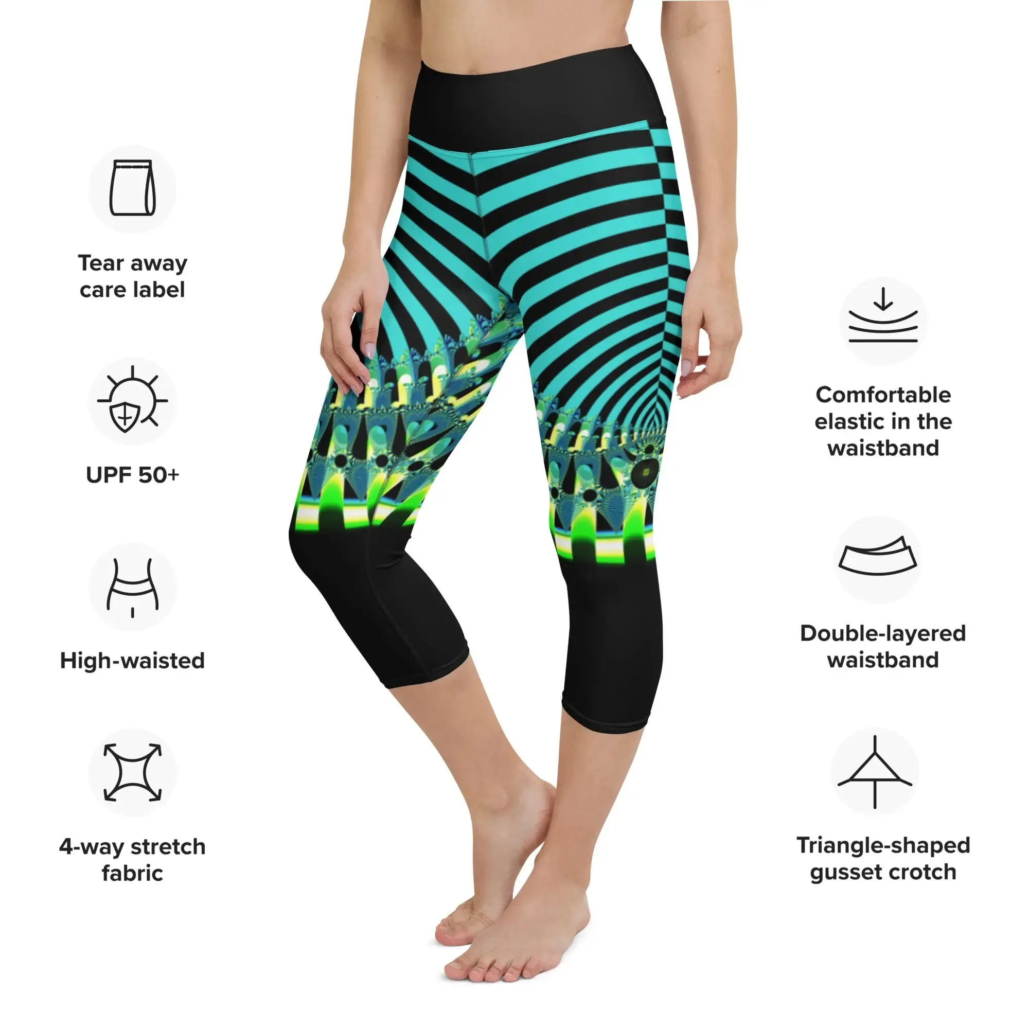 "Happy Stripes" Collection - Yoga Capri Leggings