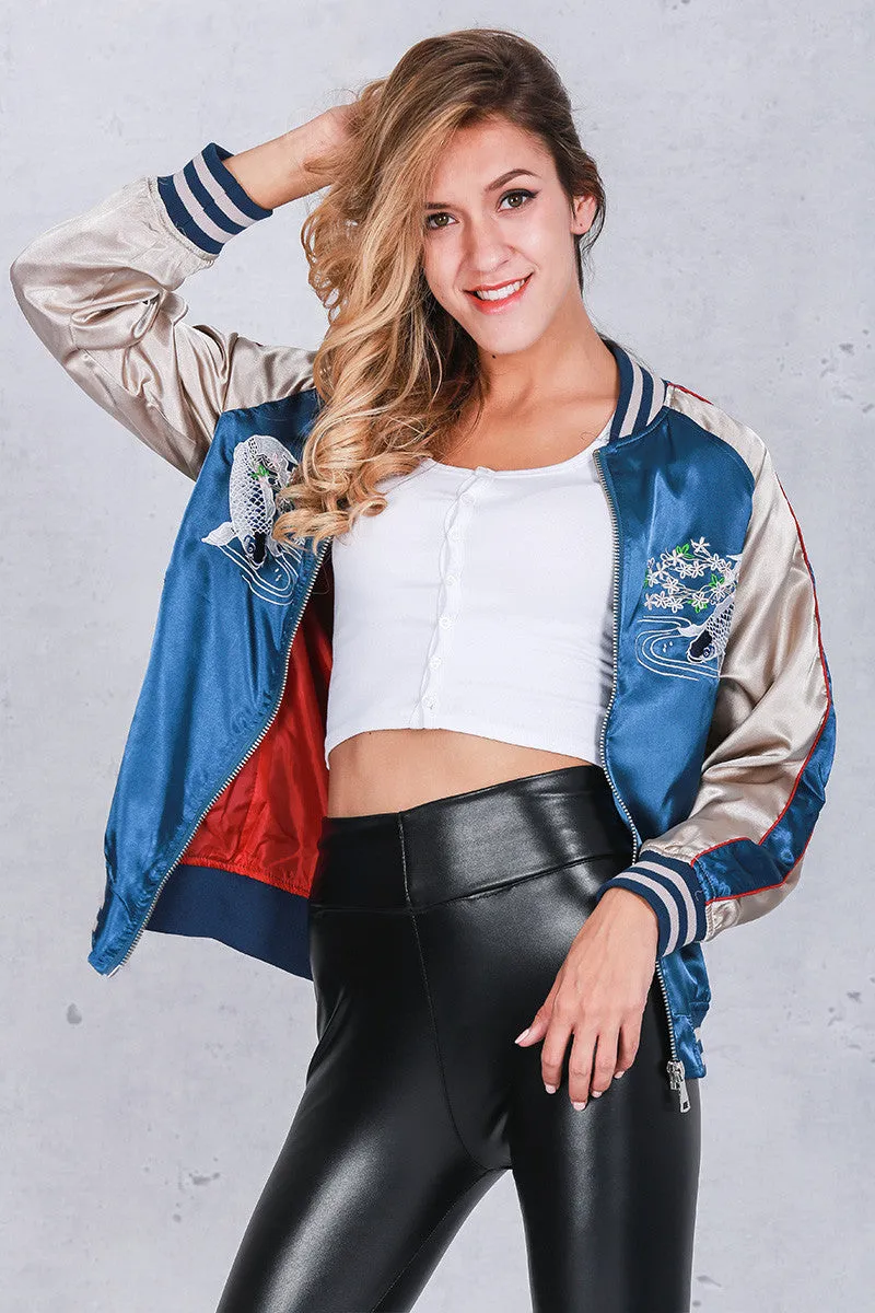 Satin Jacket With Embroidery