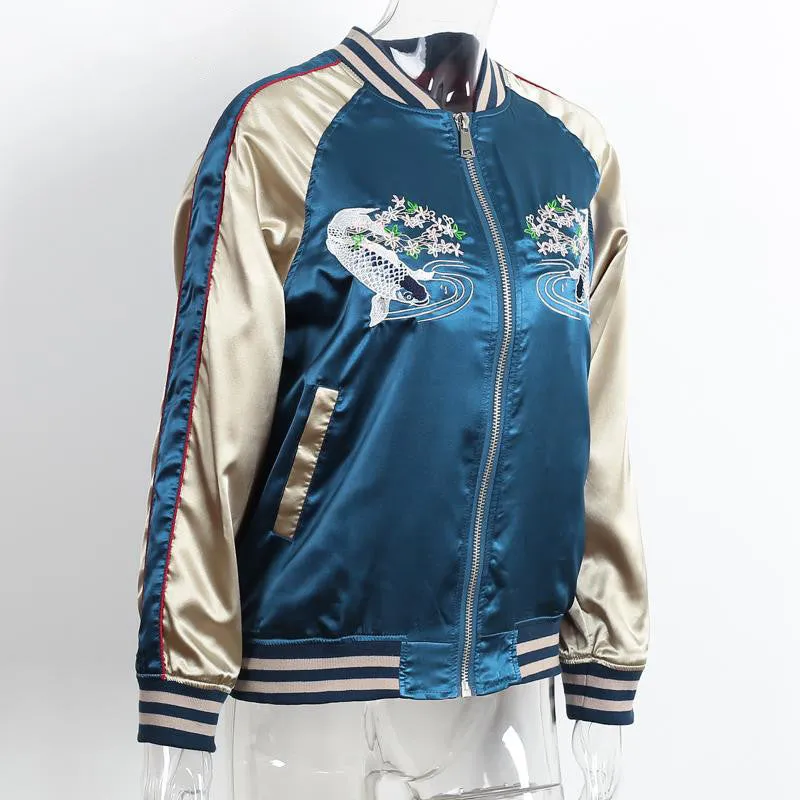 Satin Jacket With Embroidery