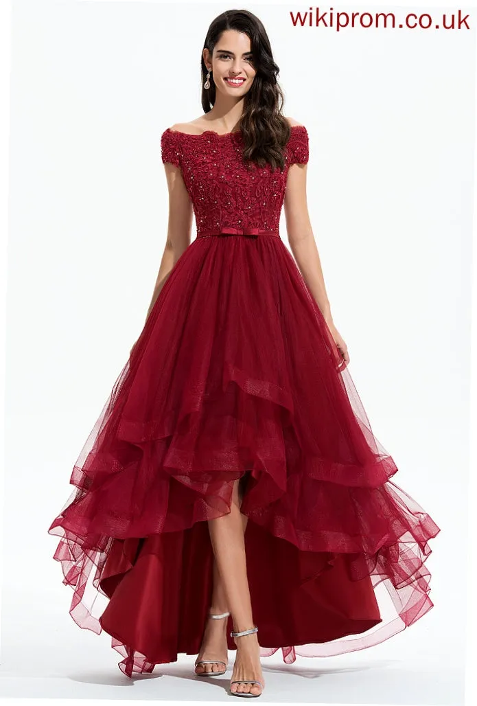 Tulle Off the Joslyn Dresses Shoulder Formal Dresses