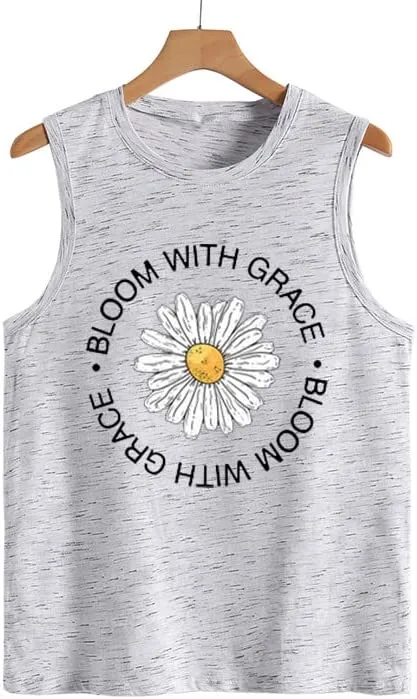 Women Bloom with Grace Floral Tank Shirt